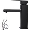 GJ Bathroom Sink Black Faucet Single Handle One Hole Rv