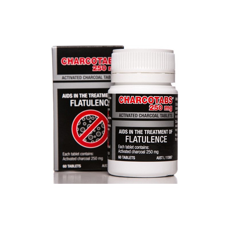 Charco Activated Charcoal Tabs 250mg 60 Tablets