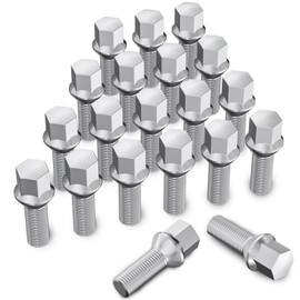 MIKKUPPA Wheel Bolts M14 x 1.5 Shaft Length 28 mm Taper 60° Spanner Width 17 mm Chrome Silver Pack of 20