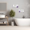 DONFENTHY 2 Pieces Purple Bathroom Decor Bathroom Rules Wall Art