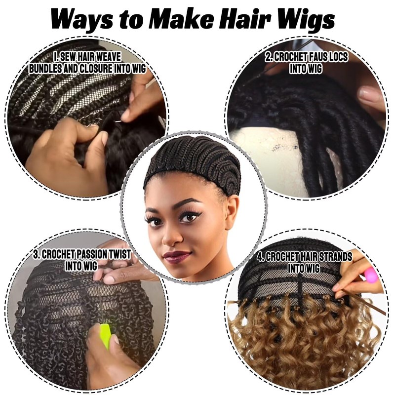 Royota Braided Wig Cap For Crochet Hair Braids Breathable Cornrow