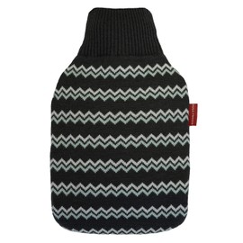 Hugo Frosch Classic Hot Water Bottle 1.8 L with Knitted Cover Zig Zag