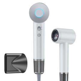 Hair Dryer New Upgrade, Negative Ionic Hair Dryer, Professional High-Speed Blow Dryer with Magnetic Nozzle, 1400W Fast Drying 2 Speeds & 4 Temps Lightweight Low Noise Hairdryer for Home Travel, White