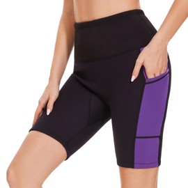 Lemorecn Wetsuit Pants Shorts Women 2mm Purple(1025purple-M)