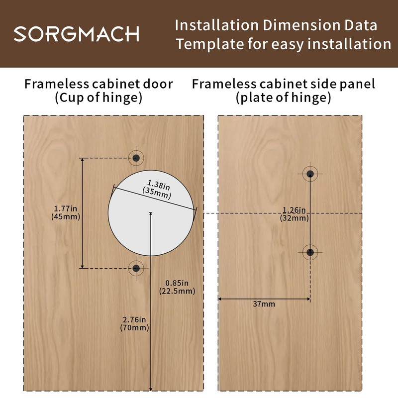 10 Pack Full Overlay Soft Close Cabinet Hinges 105° Frameless