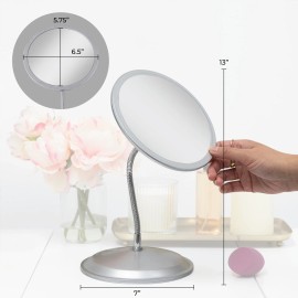 Zadro Gooseneck Makeup Mirror with 10X/5X Magnifications & Wall Mount Attachment