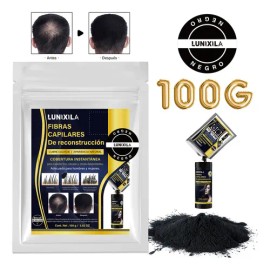 Lunixila Fibras Capilares 100g Relleno Cubre Calvicie Negro