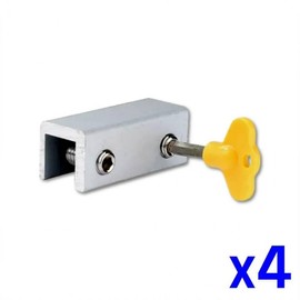 Window Security 2-Stage Sash Lock (4-Pack) & Door Stopper Set 2-Stage