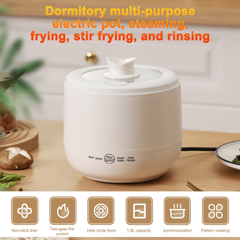 1.8L Mini Rice Cooker Dormitory Electric Hot Pot Cook Rice