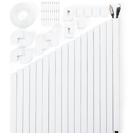 306in Cord Hider Kit, Cord Covers for Wires on Wall, Paintable Wire Cover for Cords, Cable Hider for Wall Mounted TV, White Cord Concealer, Cable Raceway Wire Management, 18xL17in x W0.95in x H0.55in