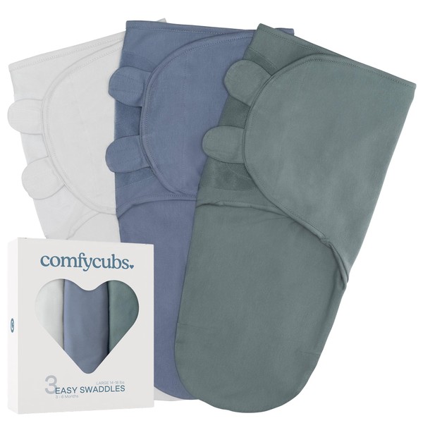 Comfy Cubs Swaddle Blanket Baby Girl Boy Easy Adjustable 3