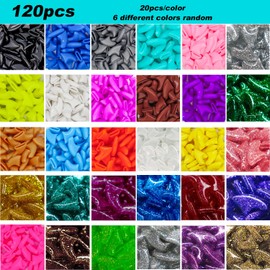 VICTHY 120pcs Cat Nail Caps | Cat Nail Covers | Cat Claw Caps with Adhesives and Applicators (Large)