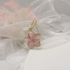 KJDYQ Mulan-Inspired Blossom of Honor Necklace Pink Enamel Flower Charm