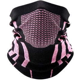 WTACTFUL Winter Neck Gaiter Neck Warmer Half Face Ski Mask Cover Shield for Cold Weather Windproof Tube Bandana Balaclava for Running Skiing Hunting Snowboarding Cycling Motorcycle Riding Pink