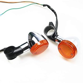 Chrome Signal Indicator Lights for Honda Steed 600 750 Magna 250 Magna 750 Shadow 400 750 VTX1300 VLX 1100 DLX VTX 1300 1800 Cruiser Chopper Custom (Front)
