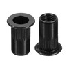 sourcing map M5 Rivet Nuts Carbon Steel Knurled Flat Head