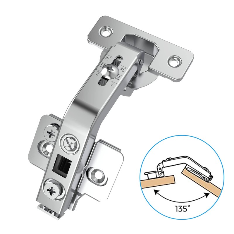 Chibery 2 Pack 135° Lazy Susan Corner Hinge, Adjustable Three-Dimensional