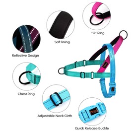 Didog No Pull Dog Harness with Soft Padded Handle, Quick Fit & Lightweight Adjustable Vest Harness, Easy for Training Walking for Small & Medium and Large Dogs(Blue,S)