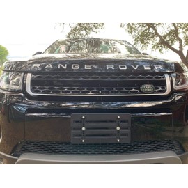 4 Front Bumper License Plate Tag Holder Mount Mounting Relocator Adapter Kit Bracket for Land Rover (All Models) Quantity Discount(9.95$ to 6.50$)(Each with 2 Screws+4 Bolts & 4 Built in Nuts) (4)