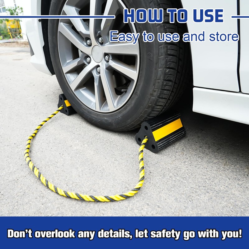 YATOINTO Heavy-Duty Wheel Chocks, Rubber Wheel Block 2pcs