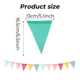 Pack of 4 Bunting Outdoor Weatherproof 48 Flags Multicoloured Triangle Flags for Decoration Garden Party, Birthday Party, Rainbow Decoration, Streamers Festival Decoration
