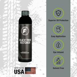 ExoForma Black Trim Restorer - Unique Dye-Infused Formula Lasts 6+ Months - Restores Factory Black to Plastic Trim - Protects Against UV Rays, Helps Conceal Scratches & Scuff Marks - Works in Seconds