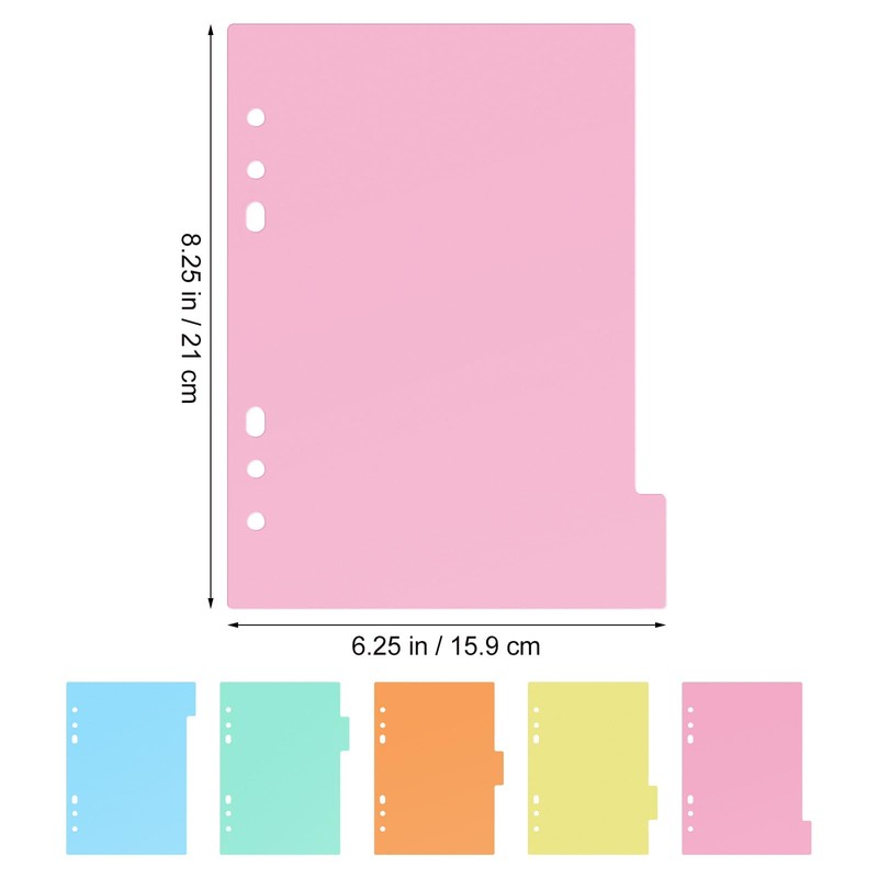 DIYEAH 10 PCS Tab Sorter 6 Holes Plastic Label Index