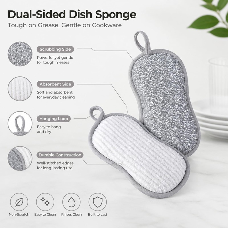 Kitchen Drying Mat Combo - Diatomite Mat - Dish Scrubber