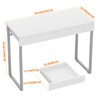 GreenForest Vanity Desk with 2 Drawers,Glossy Desktop White Desk for