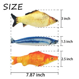 Andiker Katzenspielzeug, 3 Stück, interaktives Katzenspielzeug aus Plüsch, Simulation Fisch Katzenspielzeug, Spielzeug zum Kauen für Katzen, niedliches Spielzeug