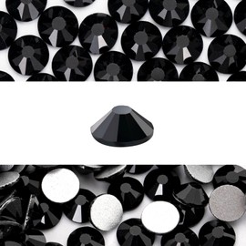 novani Novani 3000 Pieces Flatback Rhinestones Glass Round Gems Black Crystals for Nail Art DIY Crafts Clothes Shoes,SS16,3.8-4.0mm