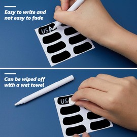 Sumind 96 Pairs Eye Strips Breathable Sports Eye Stickers with 1 White Pencil for Baseball Football Softball Fans on Game Day (Black)