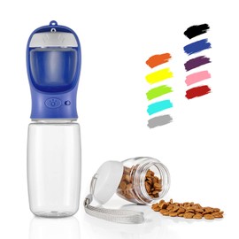 WePet Portable Dog Water Bottle with Food Container, 19 OZ + 6 OZ, Leak Proof Puppy Water Dispenser with Drinking Feeder for Pets Outdoor Walking, Hiking, Travel, Food Grade Plastic