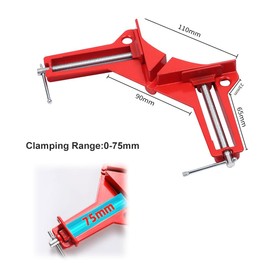 90 Degree Right Angle Clamp, Angle Tensioner, Corner Clamp, Welding Frame Tensioner, Corner Clamp for Woodworking, Picture Frame, Easel, Metal Woodworking Clamps, Pack of 2