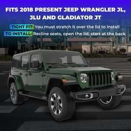 Koverz Neoprene Console Cover Armrest Pad with Keyhole Compatible with Jeep Wrangler JL JLU Gladiator JT Sahara Sport Rubicon Unlimited 2018 to Present - Red | See Install Notes & Video