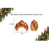 2 Count Hand Blown Glass Croissant Bread Christmas Ornaments for
