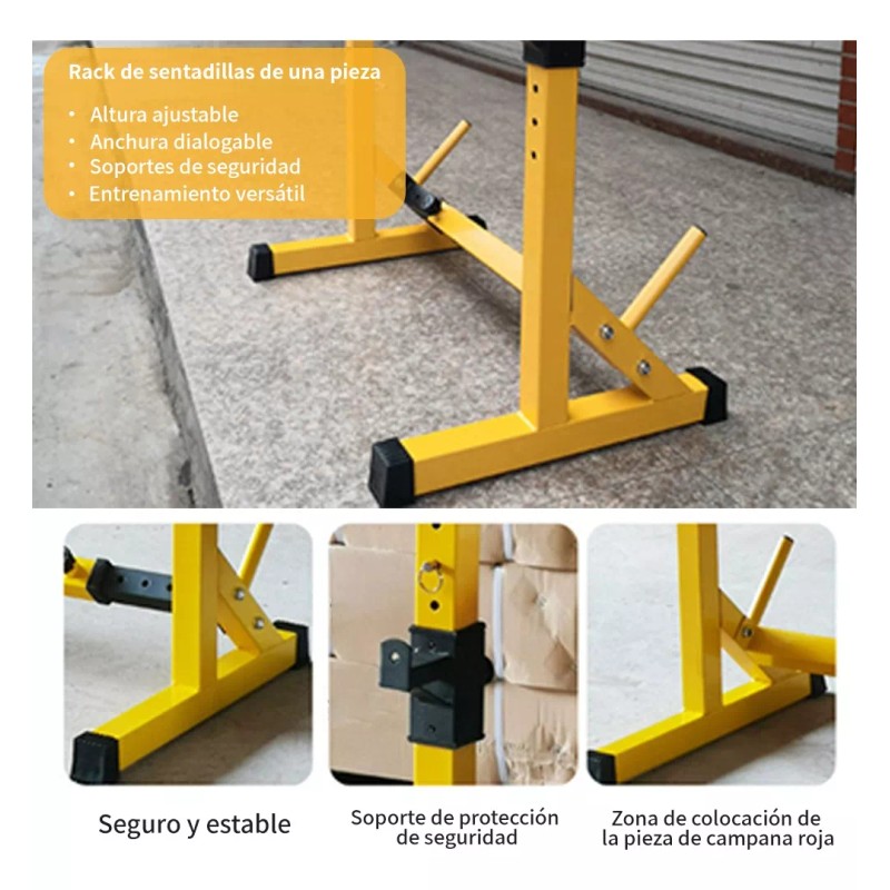 TOYGAGADE Estante Para Sentadillas Con Soporte De Barra Ajustable