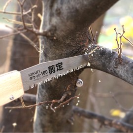 KAKURI Pruning Saw Folding 4" for Garden, Camp, Bushcraft, Japanese Pull Saw Razor Sharp Japanese Steel Blade, Mini Pocket Hand Saw for Tree Branch Cutting, Foldable Wood Handle, Made in JAPAN