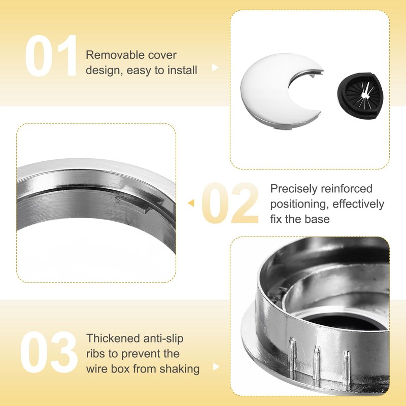 sourcing map Desk Grommet 2 Inch, Zinc Alloy Round Desk