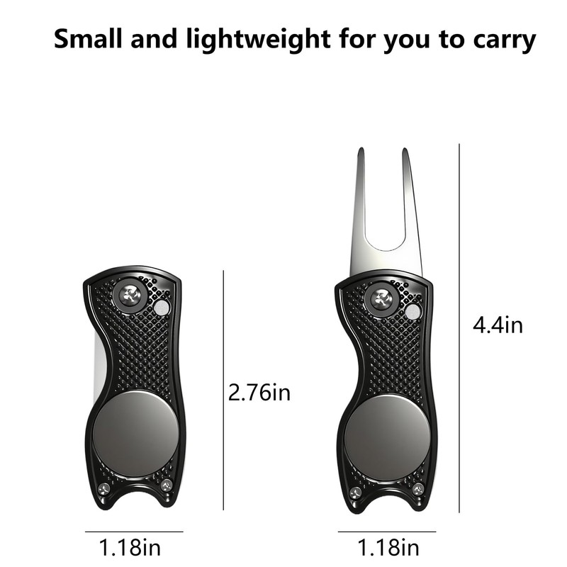 Oitifiton Golf Divot Repair Tool with Magnetic Ball Marker Metal