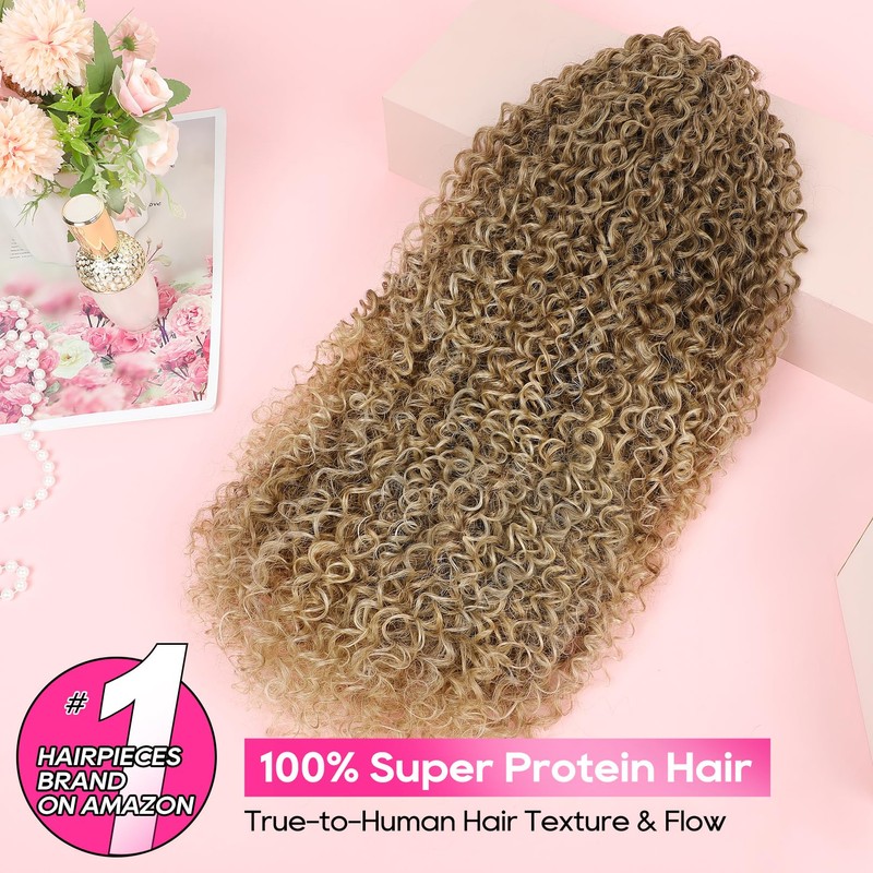 Ponytail Extension - 26" Long Curly 2-in-1 Claw Clip &
