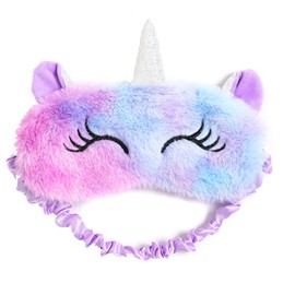 Annimal Eye Mask for Sleeping Plush Cartoon Unicorn for Adults Children, 3D Cute Eye Mask Unicorn Breathable Eyeshade Ideal for Travel Naps (Purple)