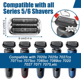 Series 7 Shaver Head Replacement Shaver Head Compatible with Braun Series 7 Men Shaver Replacement for Series 7 7020s, 7025s, 7085cc, 7027cs, 7071cc, 7075cc (73S-3Pack)