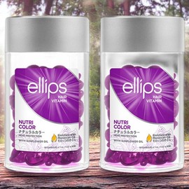Ellipse Hair Softness Naturally Derived Hair Vitamin Purple Nutri Color With Sunflower Oil 2 x 50ml / 엘립스 모발부드러움 자연유래 헤어비타민 퍼플 누트리 컬러 위드 선플라워 오일 2개 50ml