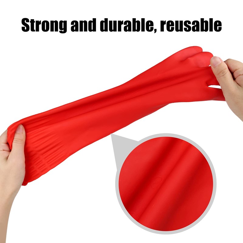 IUCGE Rubber cleaning gloves 1 Pairs for kitchen,Cotton Lining,Dishwashing gloves