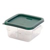 FSE Square Food Storage Container with Green Lid, 2 Quart,