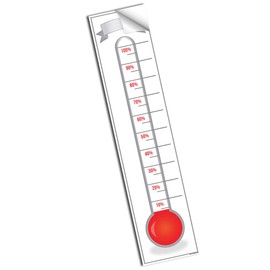 Lushleaf Designs Goal Thermometer and Fundraising Donation Poster - 11"x48" Premium Goal Tracker - Track Your Progress, Achieve Success, and Boost Fundraising Efforts (White)