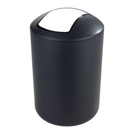 Cosmetic Bin with Swing Lid, Bathroom Bin, Shatterproof in Various Colours, 6.5 Litres (Black)