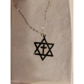 Chmo Jewish Star Christian Cross Religious Necklace Magnetic Clasp