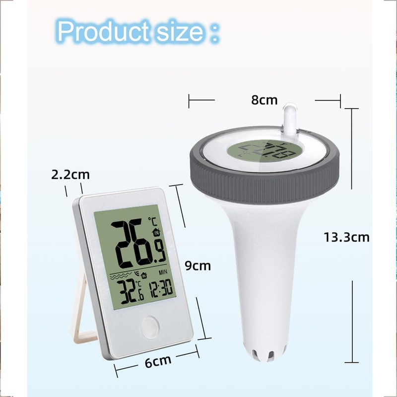 Wireless Floating Pool Thermometer, Bath Thermometer, indoor temperature with LCD